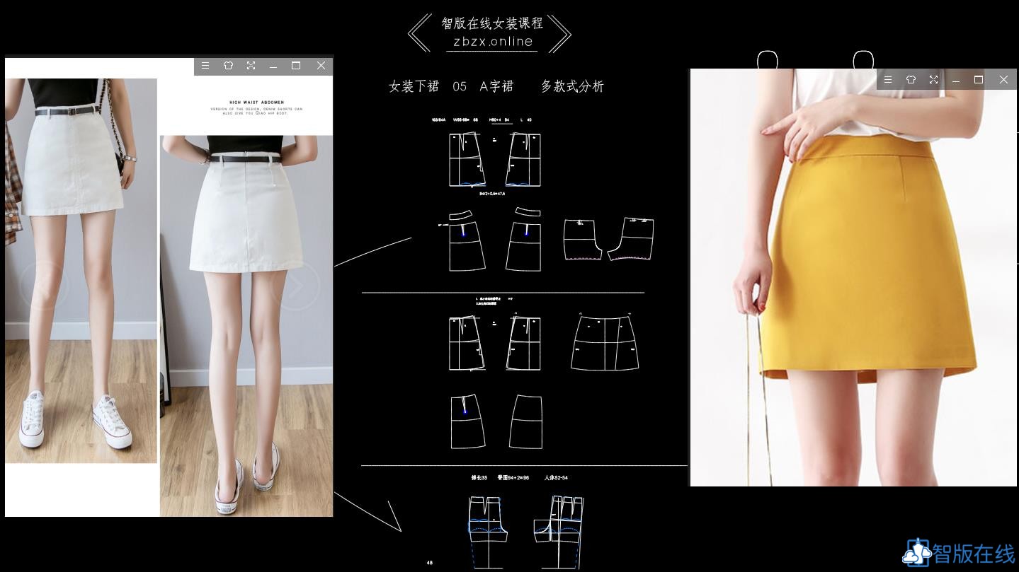 款式05-1 A字裙全款式分析带安全裤制版