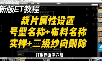 6.4裁片属性设置号型名称+布料名称实样+二级纱向删除